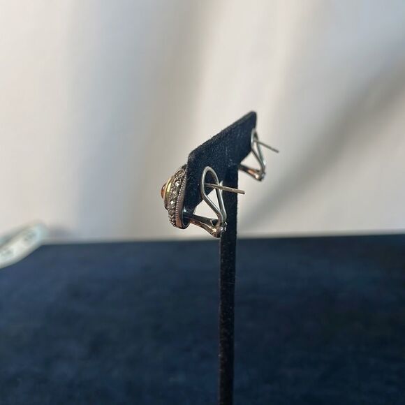 Judith Jack Tigers Eye Marcasite Earrings